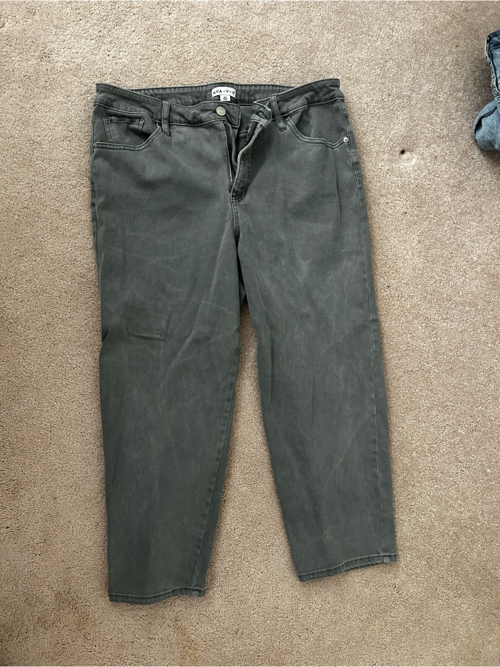 Ava & Viv Washed Charcoal Straight Jeans
